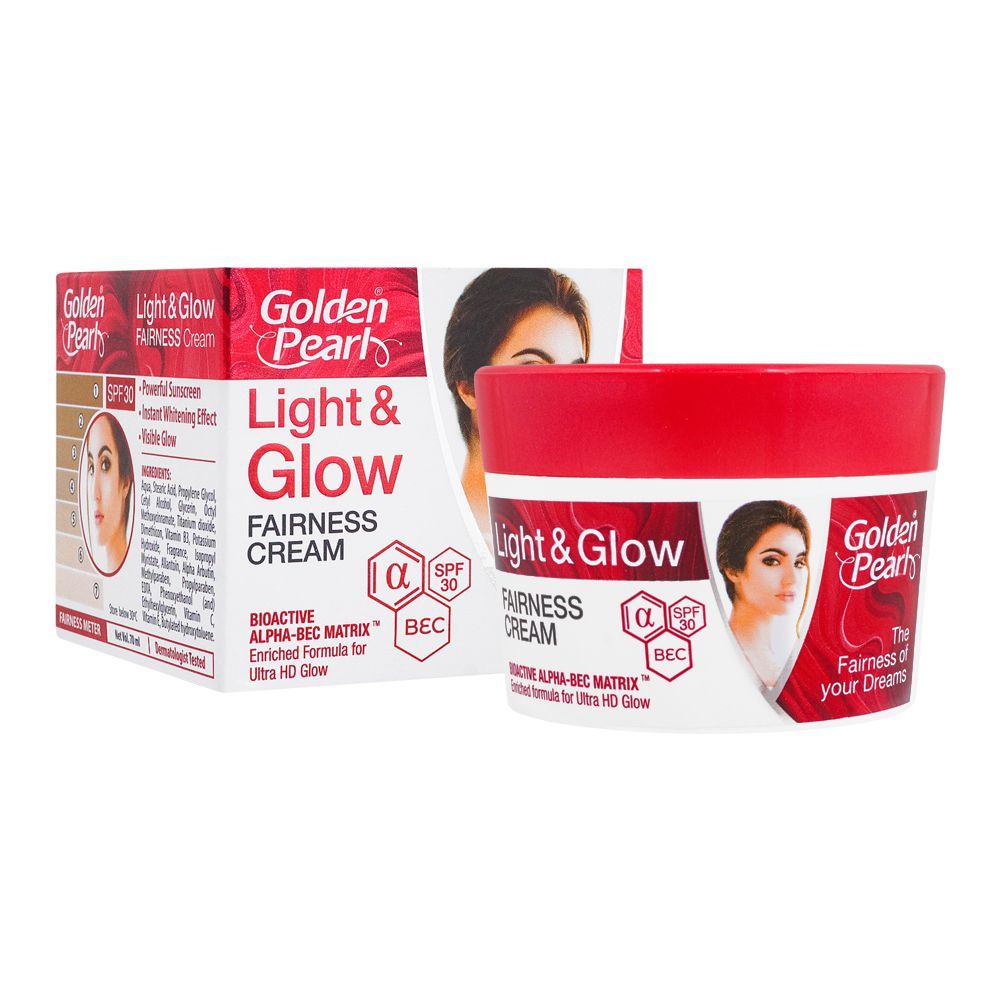 Golden Pearl Light & Glow Fairness Cream, With Vitamin B3 + C, 70ml - Front View