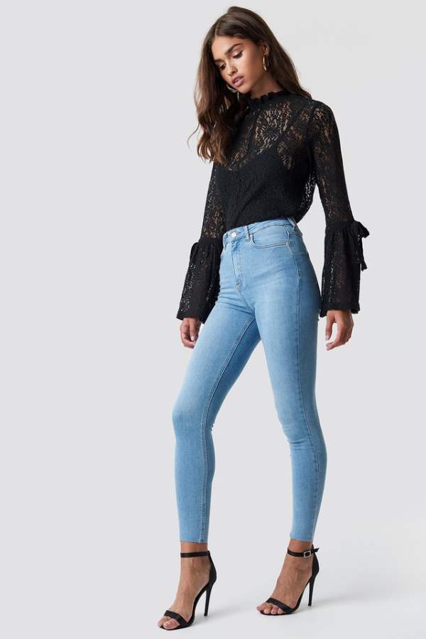 Women Super Skinny Fit Mid-Rise Clean Look Stretchable Jeans  - Front View - AceCart