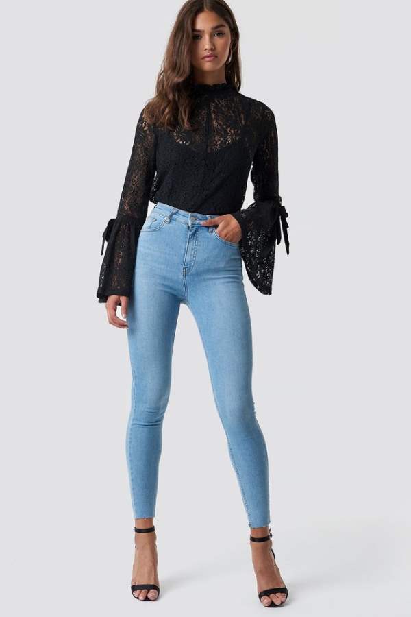 Women Super Skinny Fit Mid-Rise Clean Look Stretchable Jeans  - Side View - AceCart