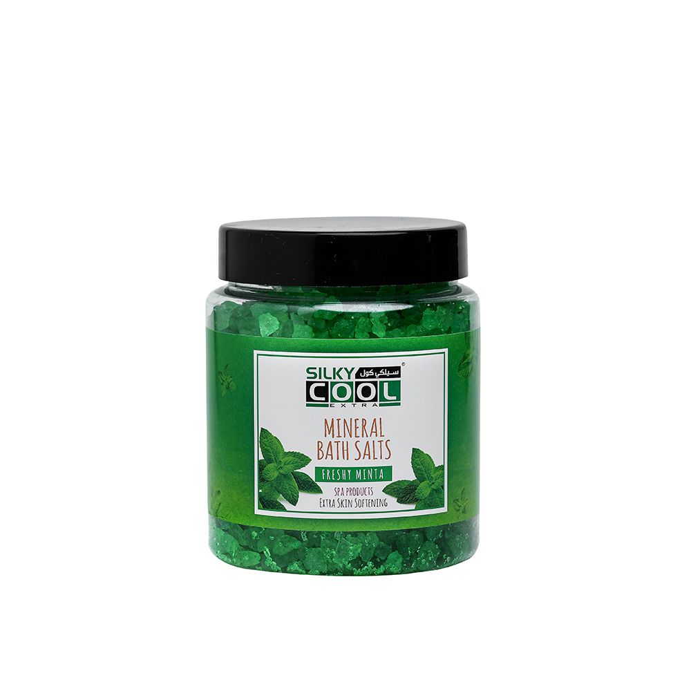 Silky Cool Extra Mineral Bath Salts, Freshy Minta, 750g - Front View