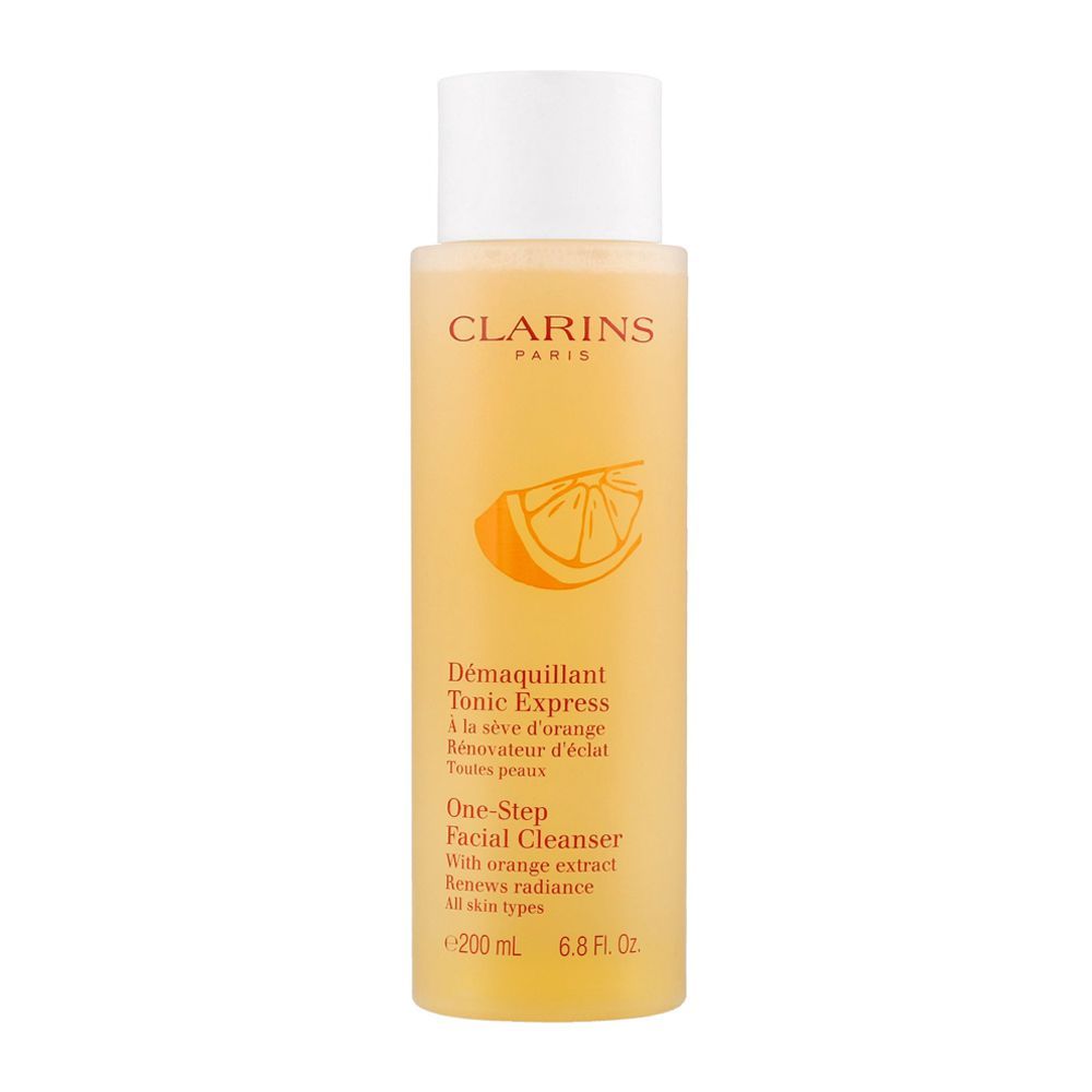 Clarins Paris One-Step Facial Cleanser, With Orange Extract, All Skin Types, 200ml - Front View