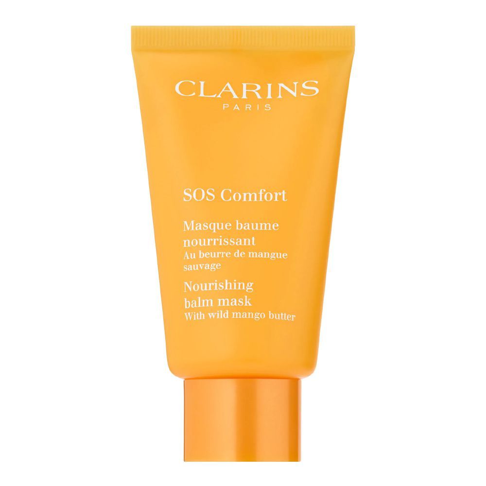 Clarins Paris SOS Comfort Nourishing Balm Face Mask, With Wild Mango Butter, 75ml - Front View