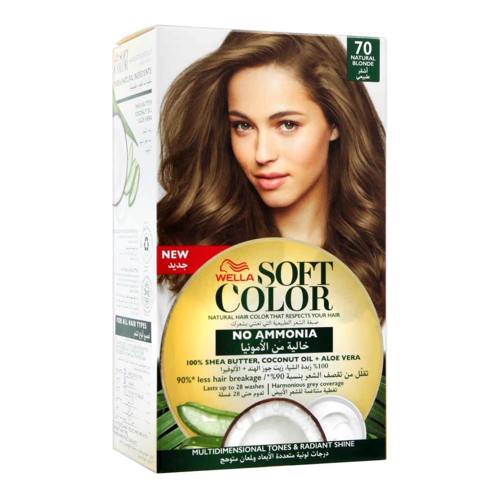 Wella Soft Color No Ammonia Hair Color, 70 Natural Blonde - Front View