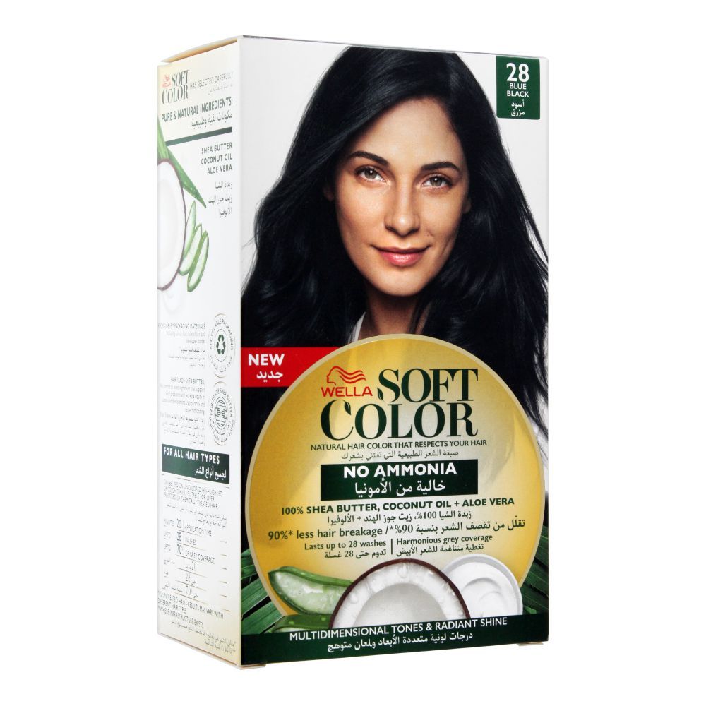 Wella Soft Color No Ammonia Hair Color, 28 Blue Black - Front View