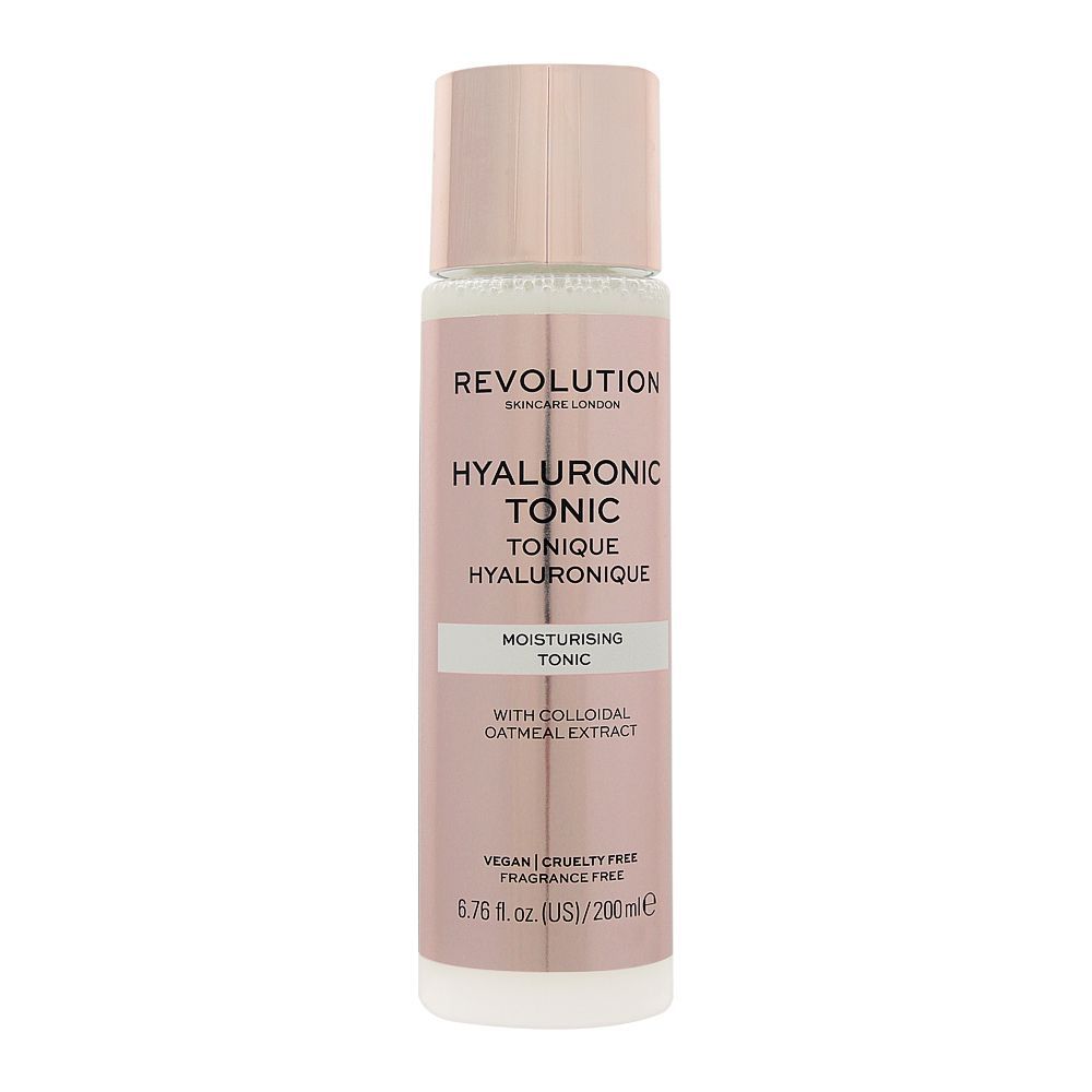 Makeup Revolution Hyaluronic Tonic, Fragrance Free, 200ml - Front View