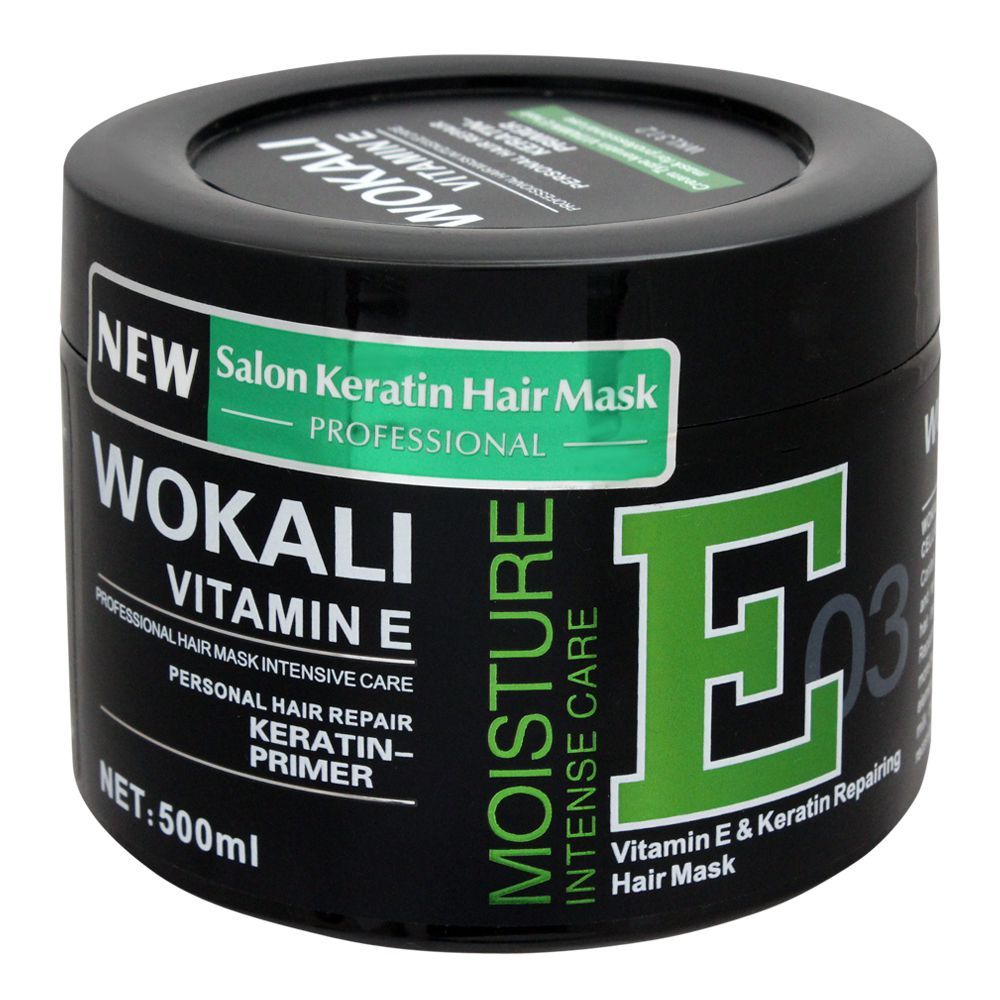 Wokali Vitamin E & Keratin Repairing Hair Mask, 03, 500ml - Front View