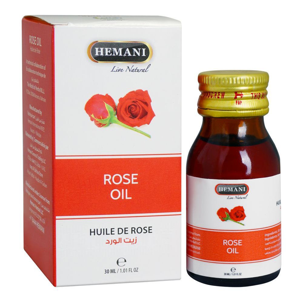 Hemani Rose Oil, 30ml - Front View