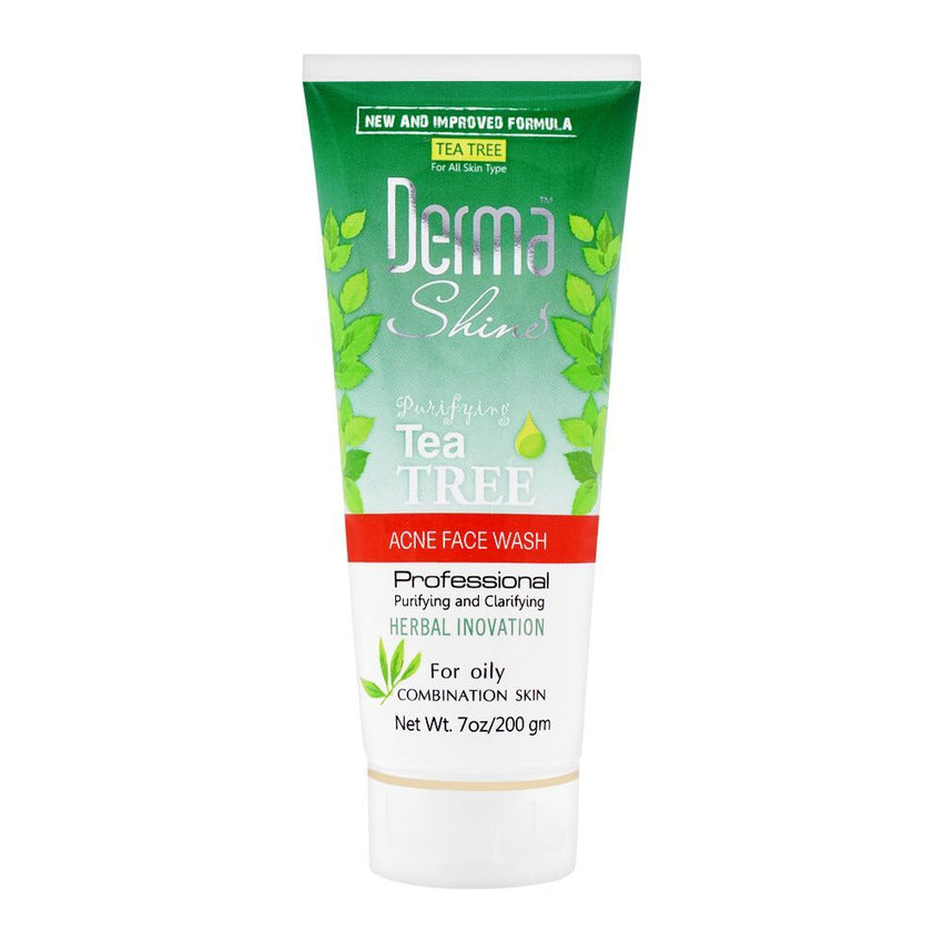 Derma Shine Purifying Tea Tree Acne Face Wash, For Oily Combination Skin, 200G - Front View