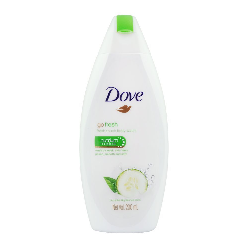 Dove Go Fresh Cucumber & Green Tea Scent Body Wash, 200ml - Front View