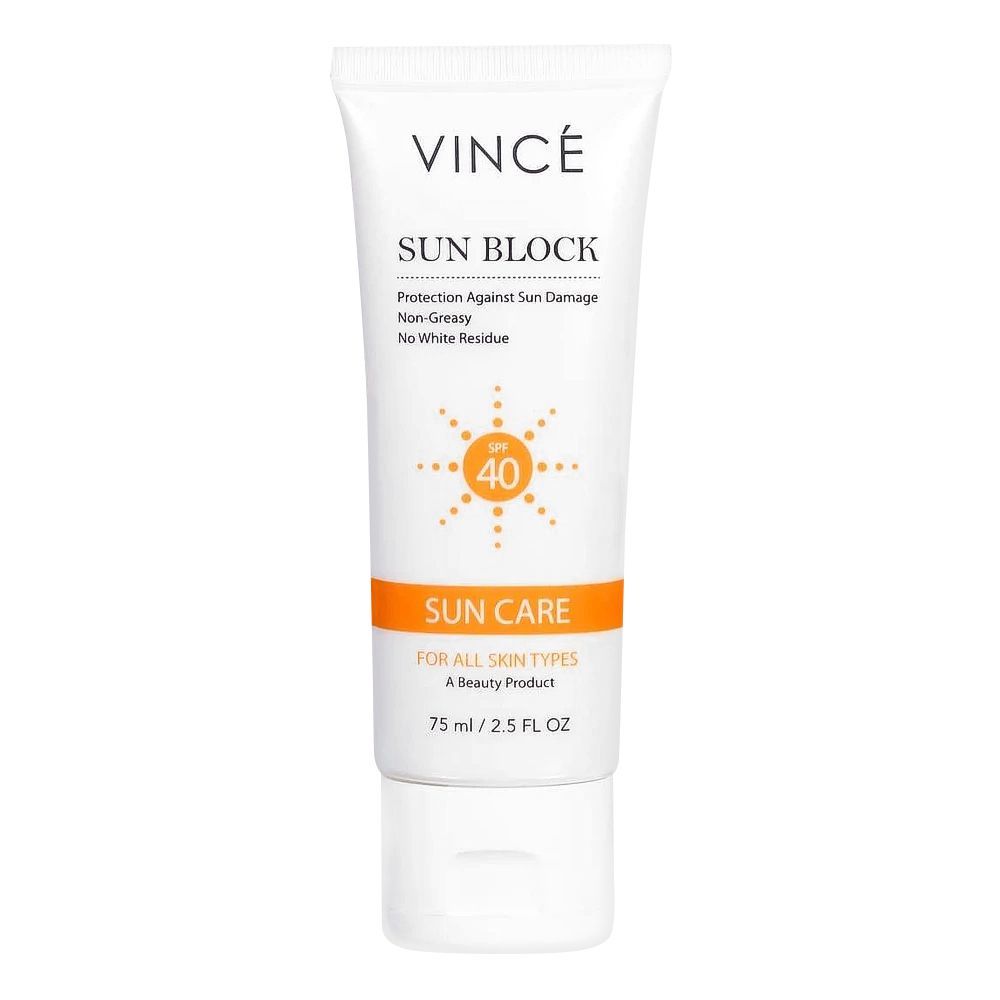 Vince Suncare SPF 40 Sun Block, All Skin Types, 75ml - Front View