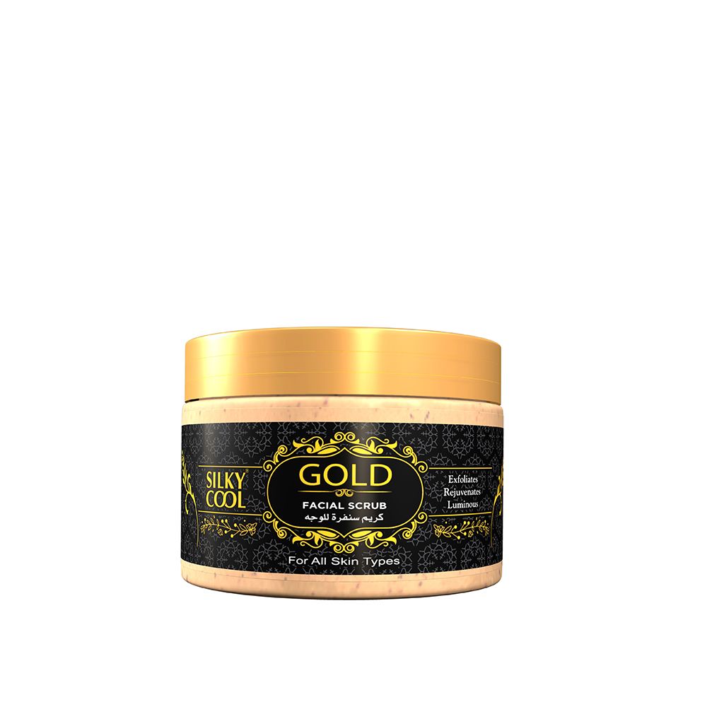 Silky Cool Gold Facial Scrub, All Skin Types, 350ml - Front View