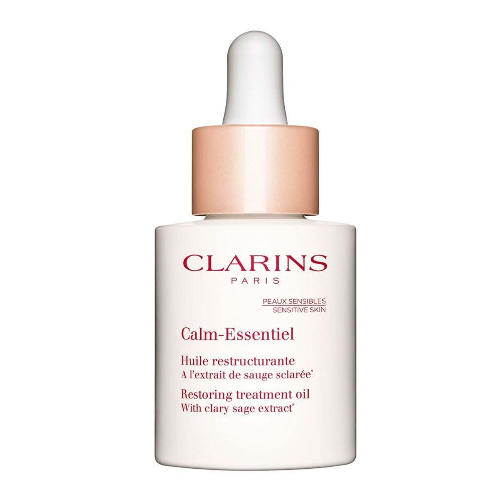 Clarins Paris Calm-Essentiel Restoring Treatment Oil, With Clary Sage Extract, 30ml - Front View