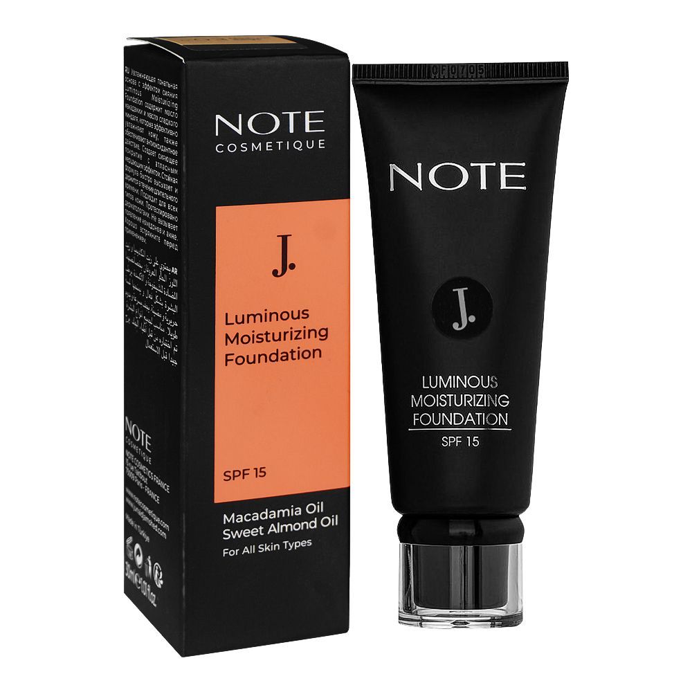 J. Note Luminous Moisturizing Foundation, SPF 15, For All Skin Types, 03 Medium Beige - Front View