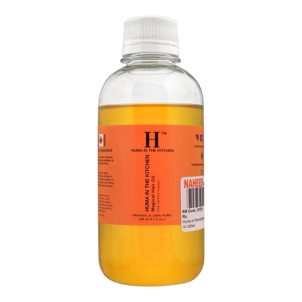 Huma In The Kitchen Magical Hair Oil, 200ml - Front View