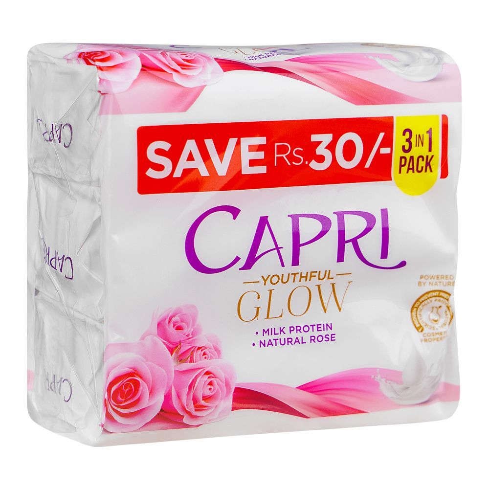 Capri Glow Rose Pink Soap, 3x150g - Front View