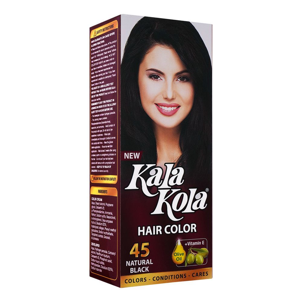 Kala Kola Hair Colour, 45 Natural Black - Front View