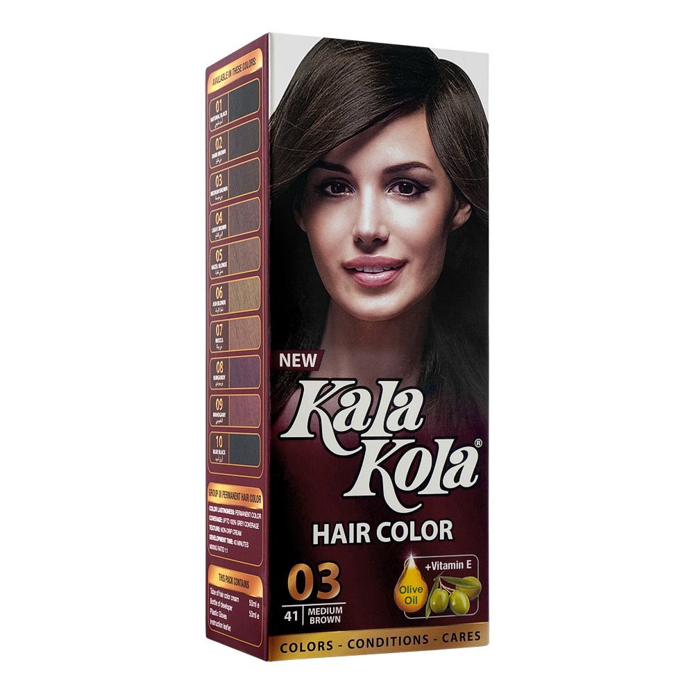 Kala Kola Hair Colour, 41 Medium Brown - Front View