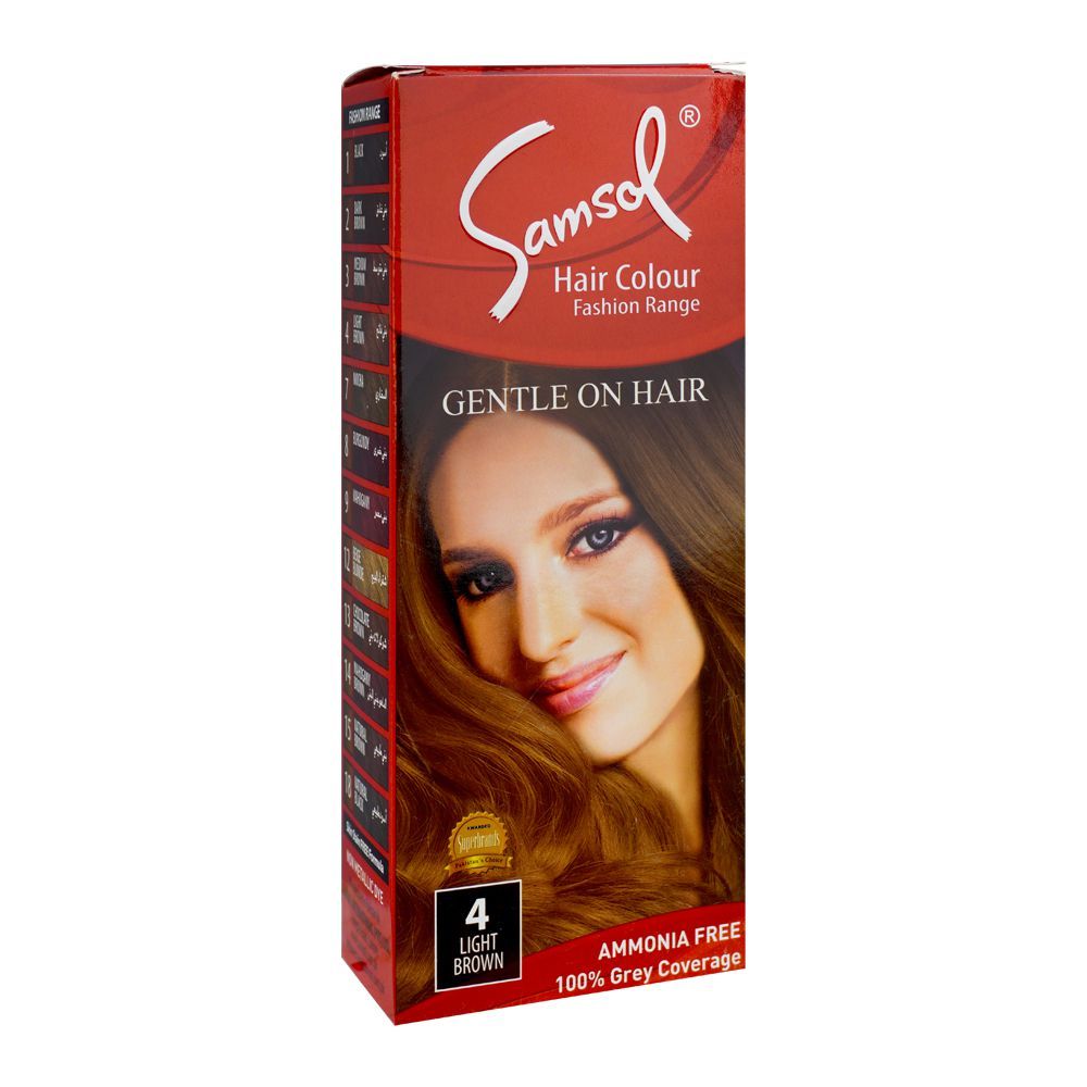 Samsol Fashion Range Hair Colour, 4 Light Brown - Front View