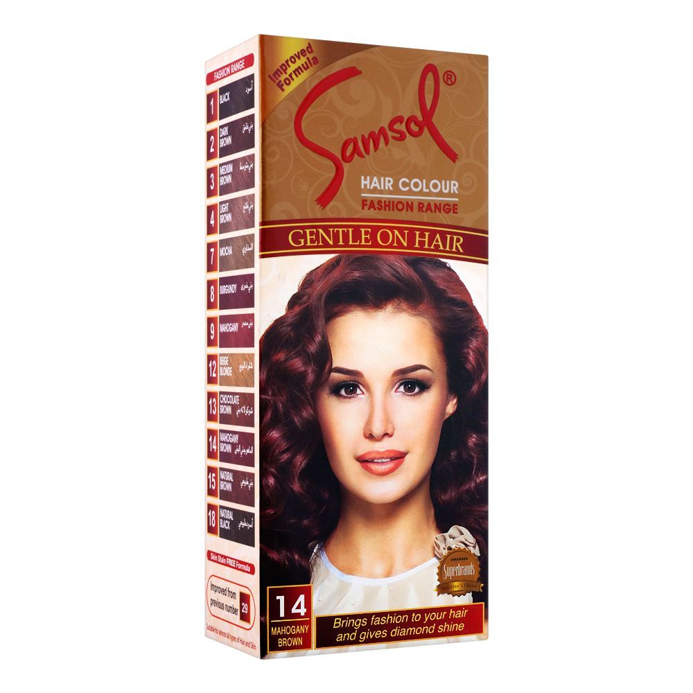 Samsol Fashion Range Hair Colour, 14 Mahogany Brown - Front View