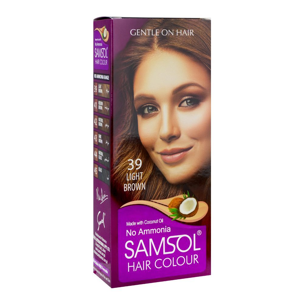 Samsol No Ammonia Hair Colour, 39 Light Brown - Front View