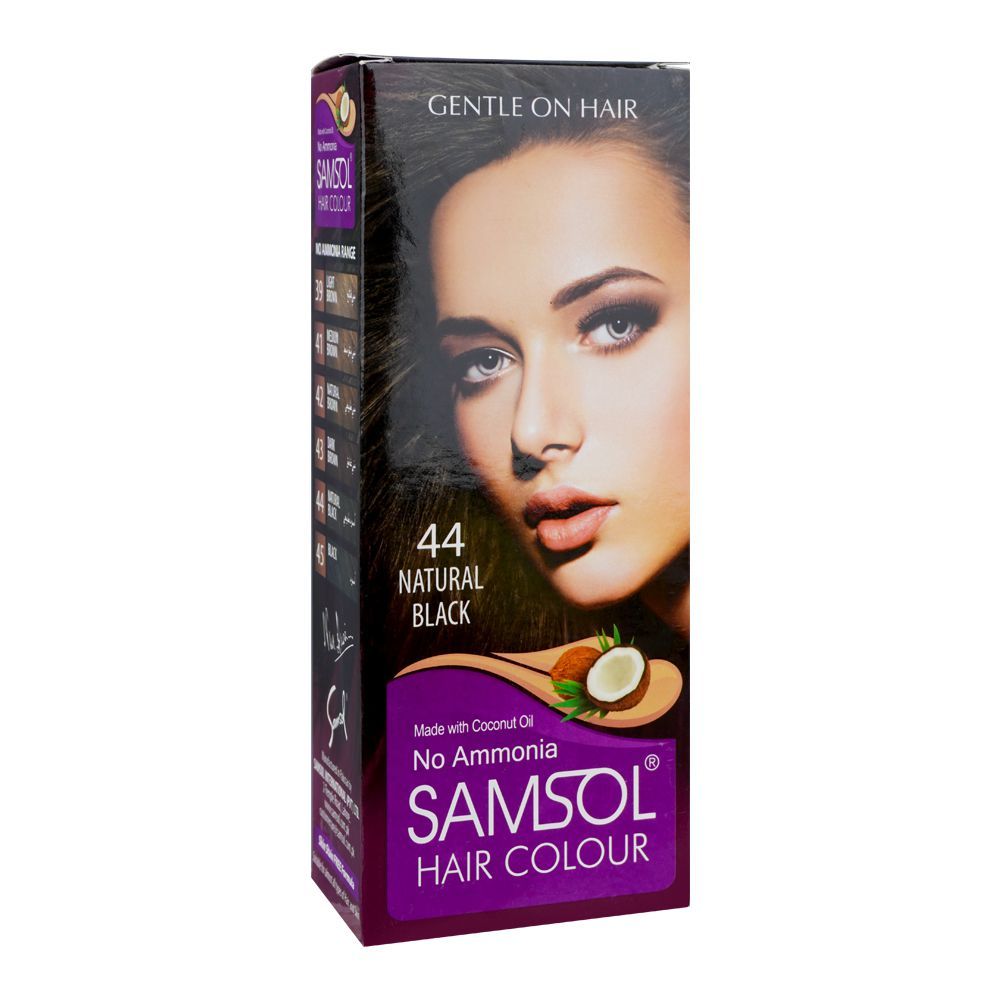Samsol No Ammonia Hair Colour, 44 Natural Black - Front View