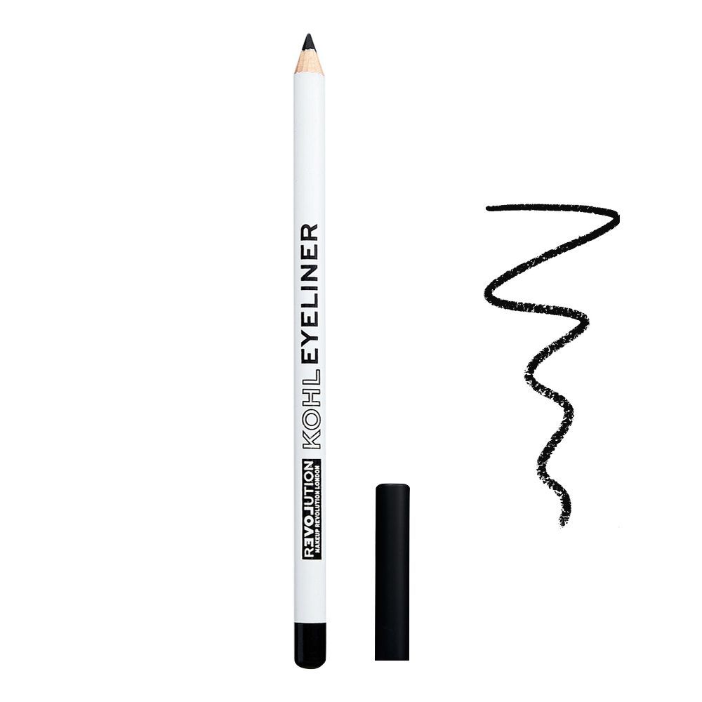 Makeup Revolution Relove Kohl Eyeliner Pencil, Black - Front View