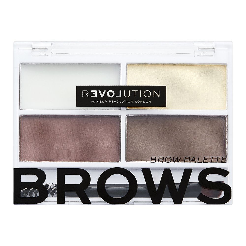 Makeup Revolution Relove Colour Cult Brow Palette, Dark - Front View