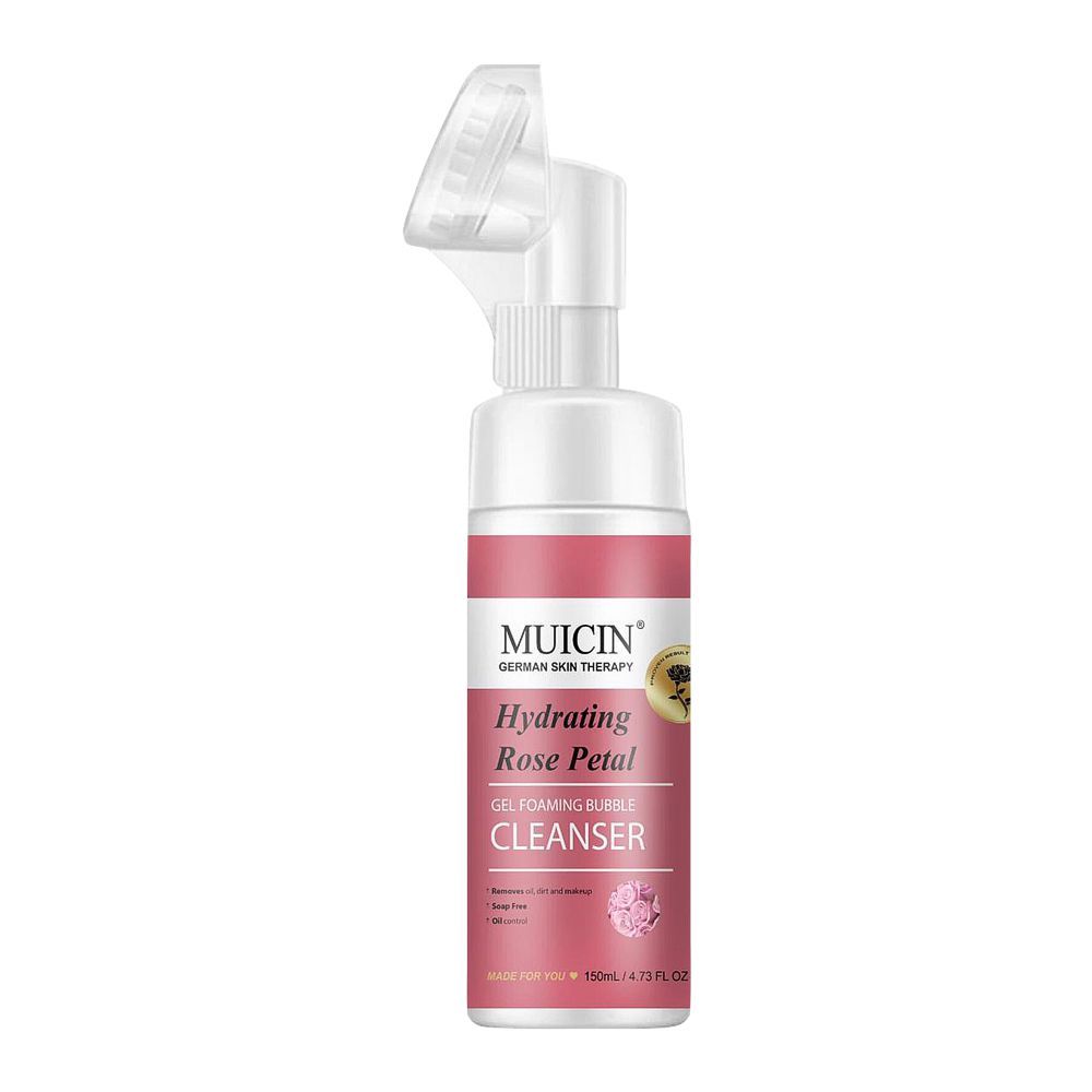 Muicin Hydrating Rose Petal Gel Foaming Bubble Cleanser, 150ml - Front View
