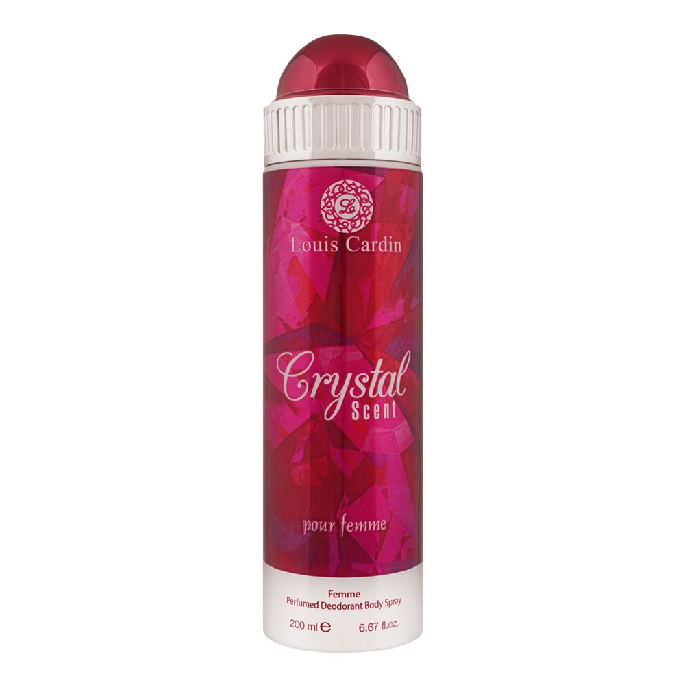 Louis Cardin Crystal Scent Pour Femme Deo Spray, For Women, 200ml - Front View