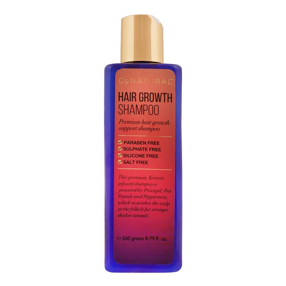 CoNatural Hair Growth Shampoo, Paraben & Sulfate Free, 260ml - Front View