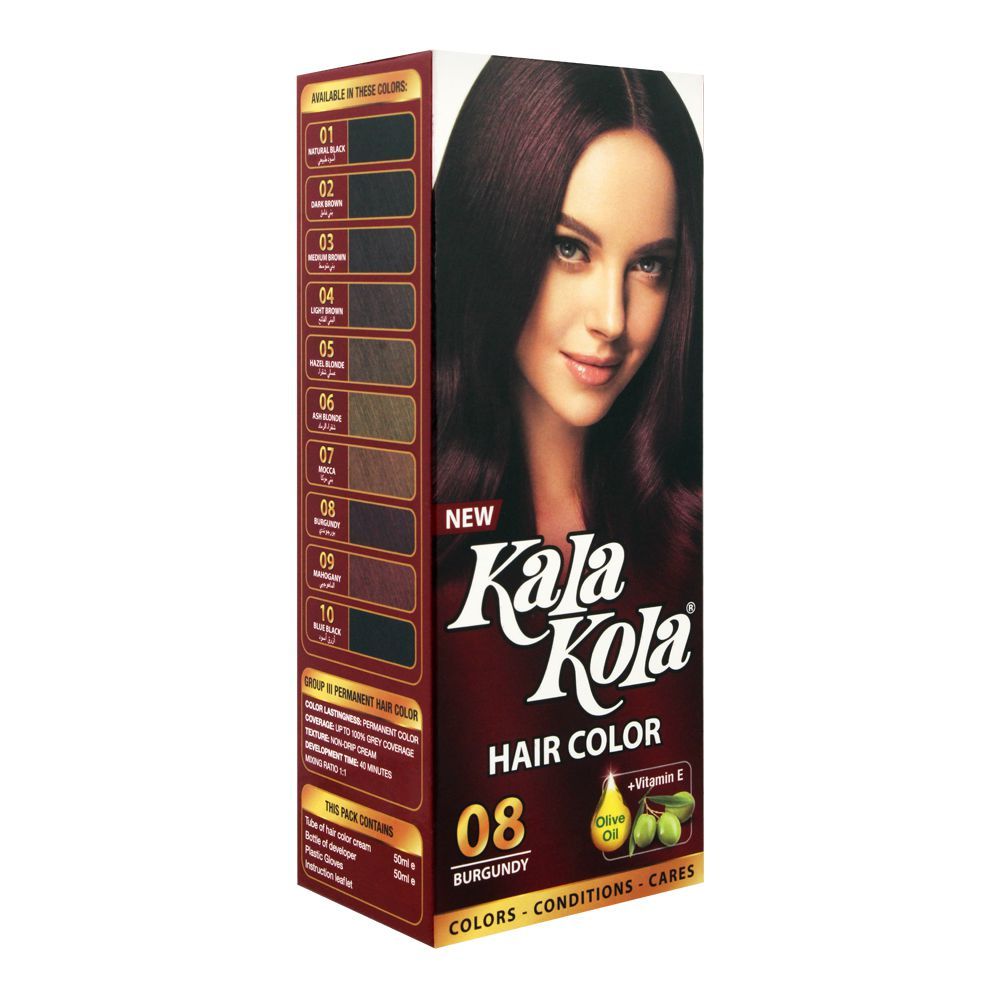 Kala Kola Hair Colour, 08 Burgundy - Front View