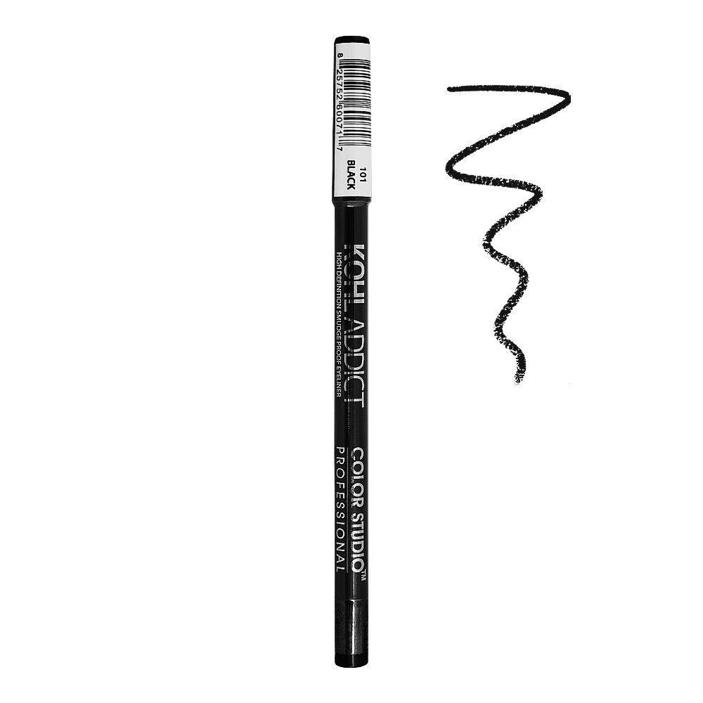 Color Studio Kohl Addict Smudge Proof Eyeliner, 101 Black - Front View