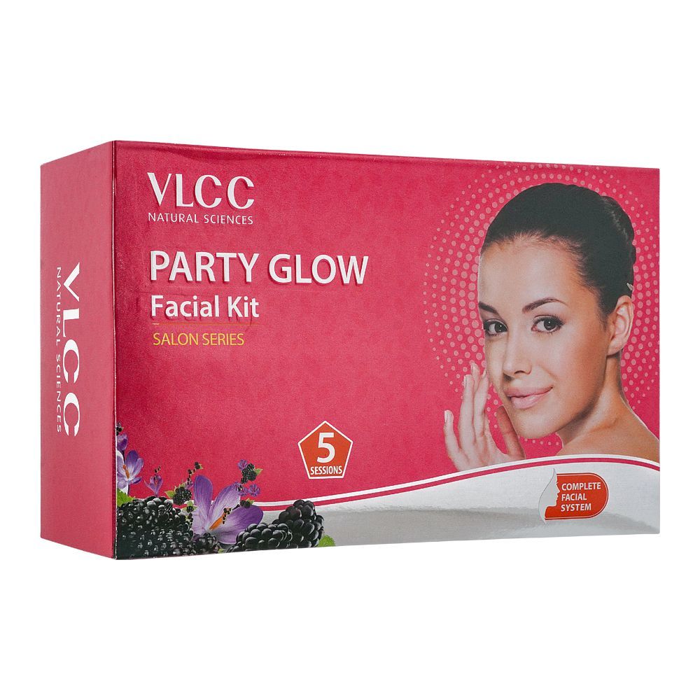 VLCC Natural Sciences Party Glow Salon Series Session 5 Complete Facial Kit 7-Pack - Front View