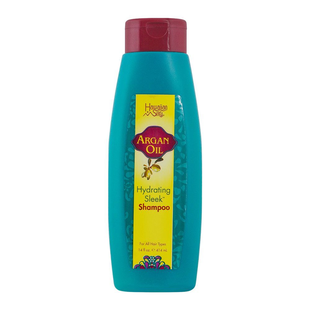 Hawaiian Silky Argan Oil Hydrating Sleek Shampoo, 414ml - Front View
