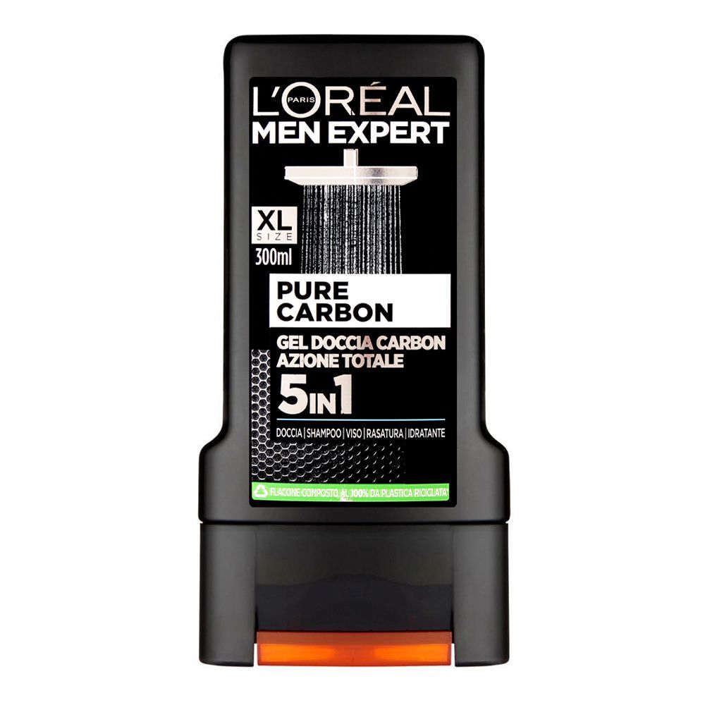L'Oreal Paris Men Expert Pure Carbon 5in1 Shower Gel, 300ml - Front View