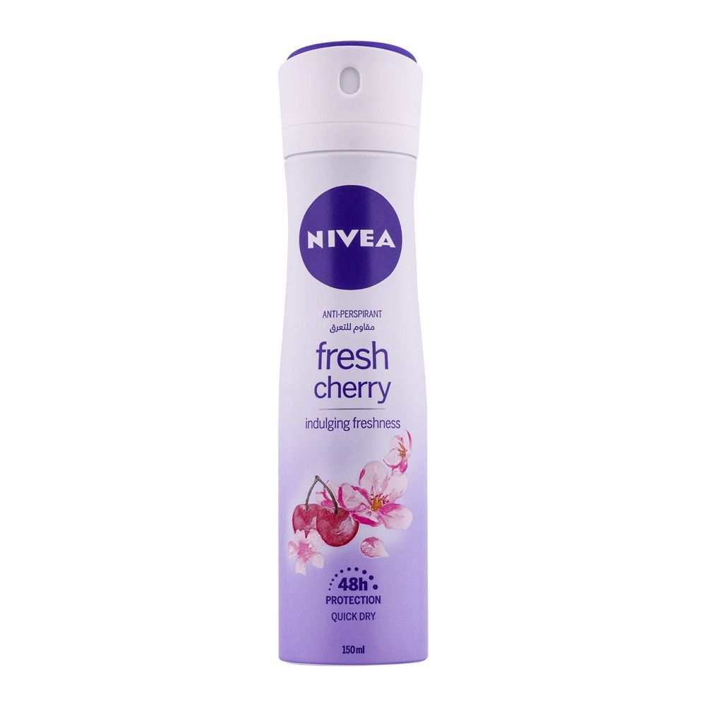 Nivea 48H Fresh Cherry Anti-Perspirant Body Spray, 150ml - Front View