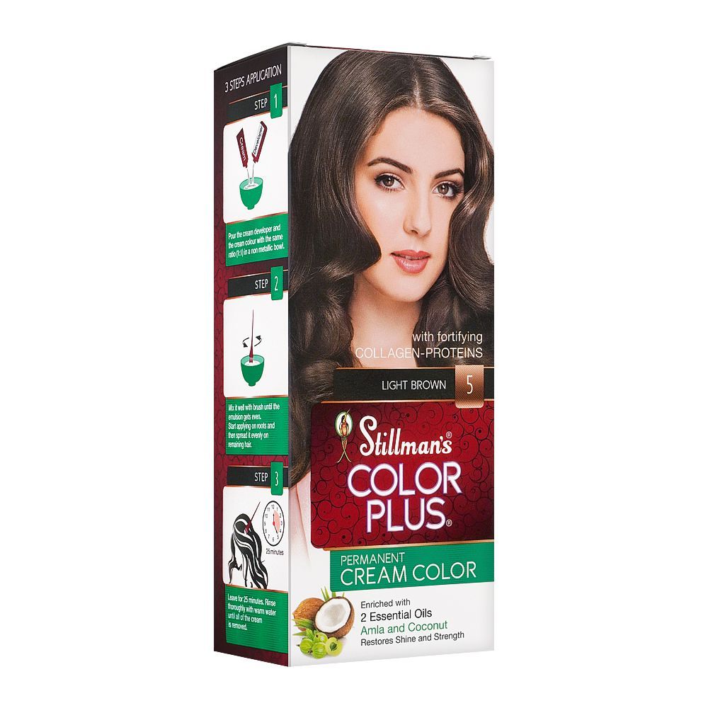 Stillman's Color Plus Permanent Cream Color Hair Color, 5, Light Brown - Front View