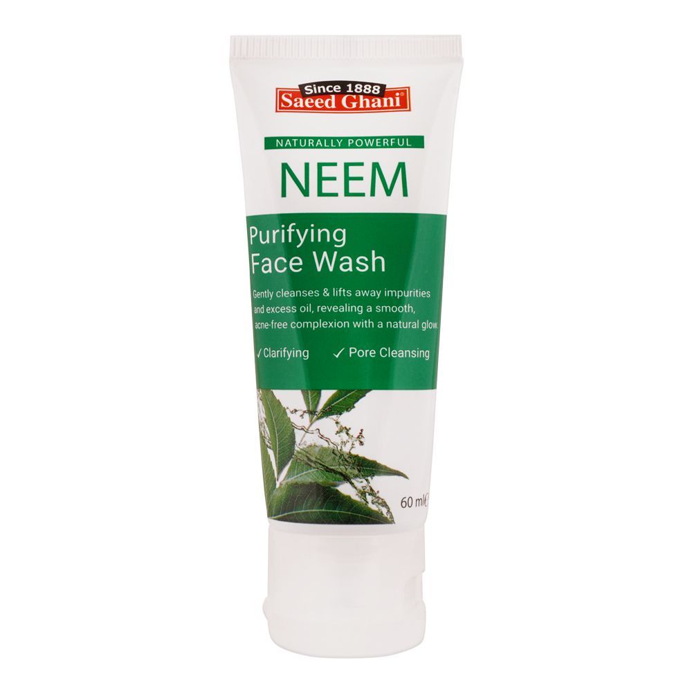 Saeed Ghani Neem Purifying Face Wash, 60ml - Front View