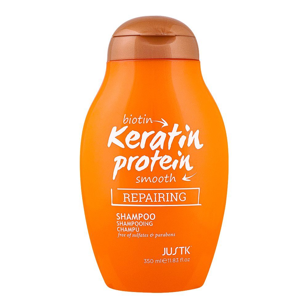 JUSTK Biotin, Keratin Protein, Smooth Repairing Shampoo, 350ml - Front View