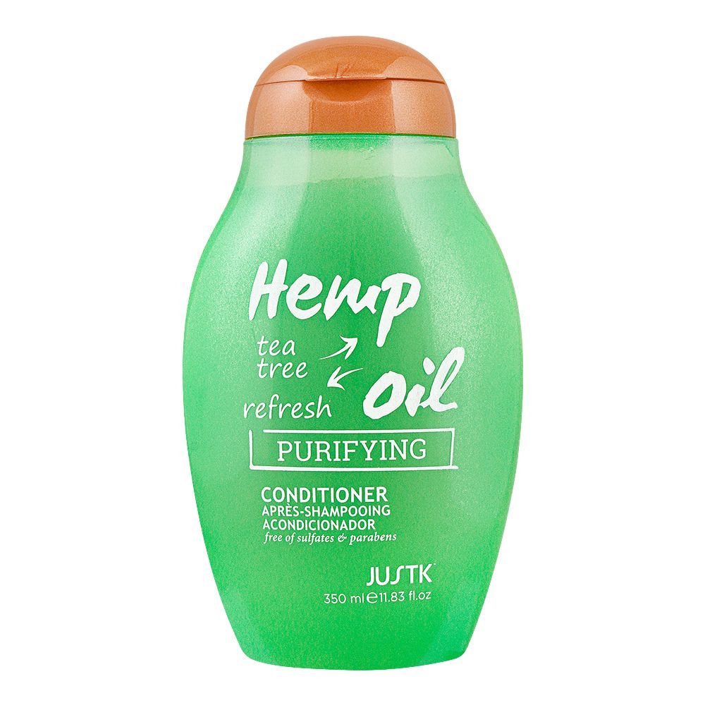 JUSTK Hemp Oil, Tea Tree, Refresh Purifying Conditioner, 350ml - Front View