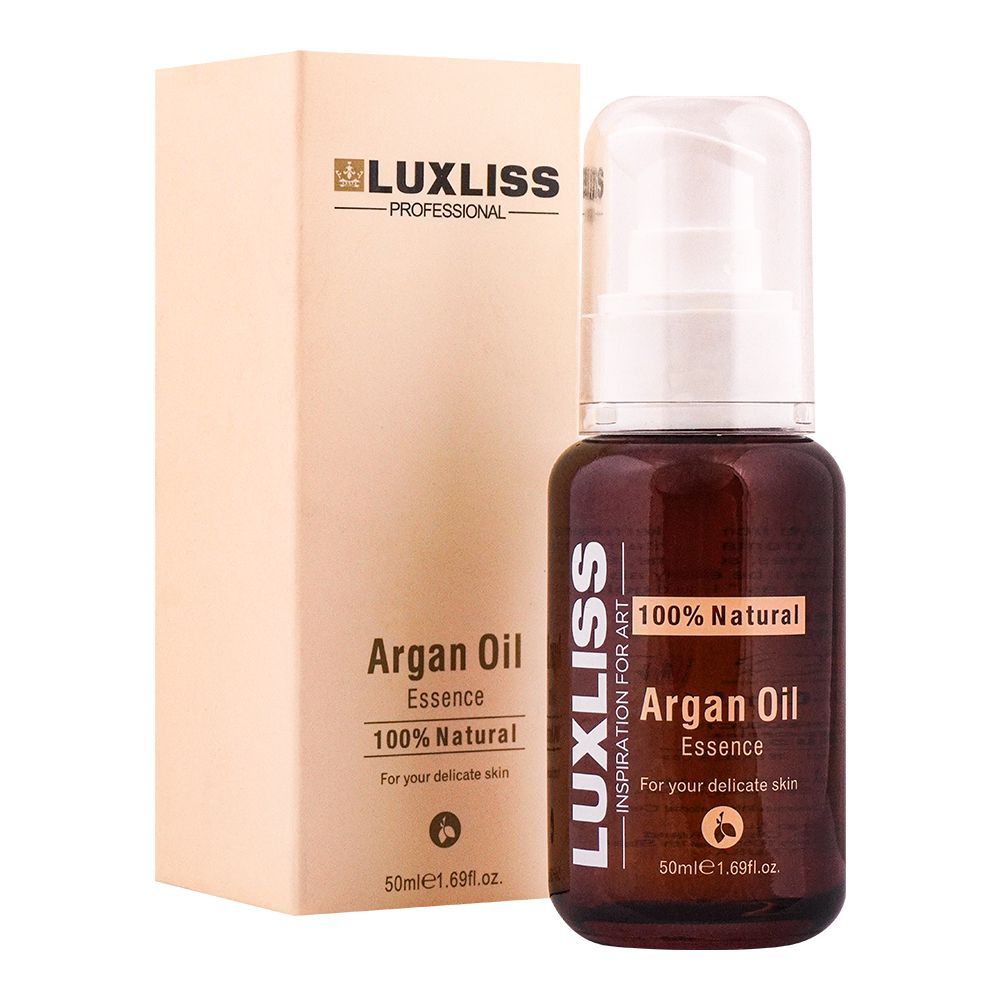 Luxliss Beaver 100% Natural Argan Oil Essence, 50ml - Front View