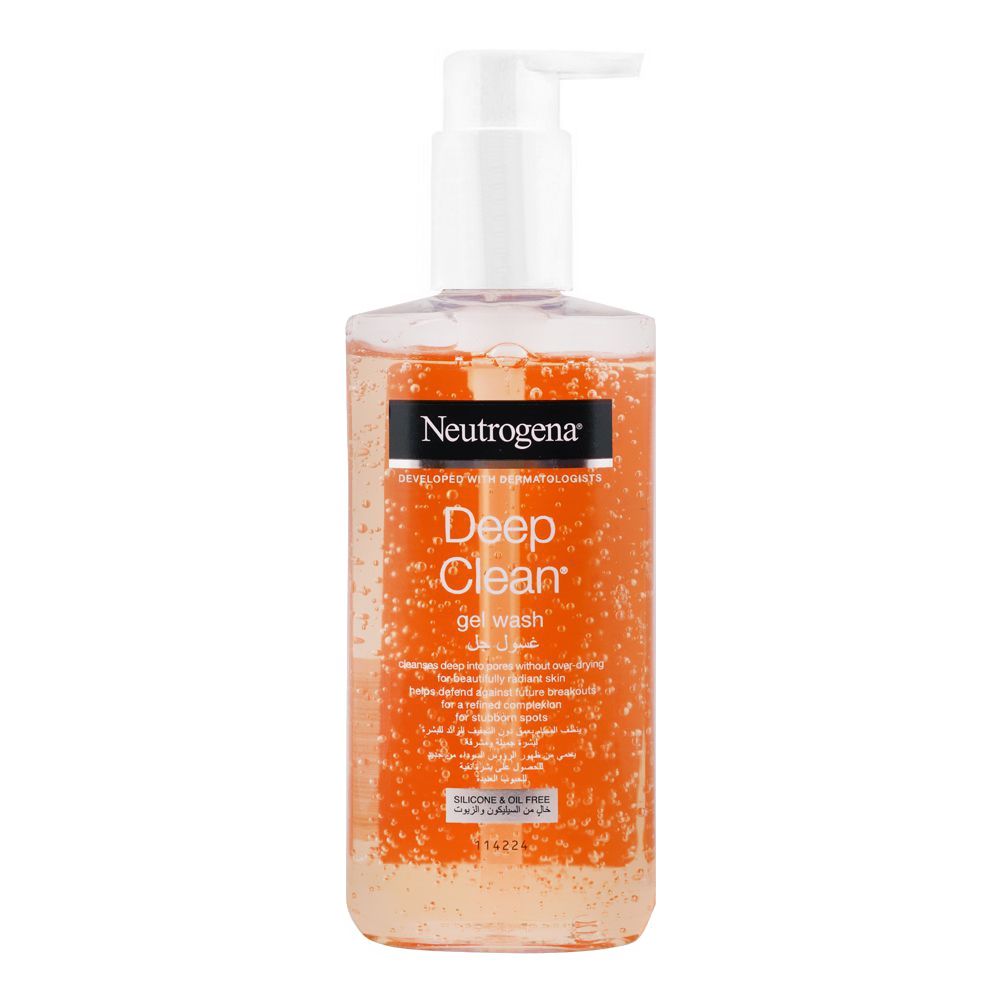Neutrogena Deep Clean Gel Face Wash, Silicone & Oil Free, 200ml - Front View