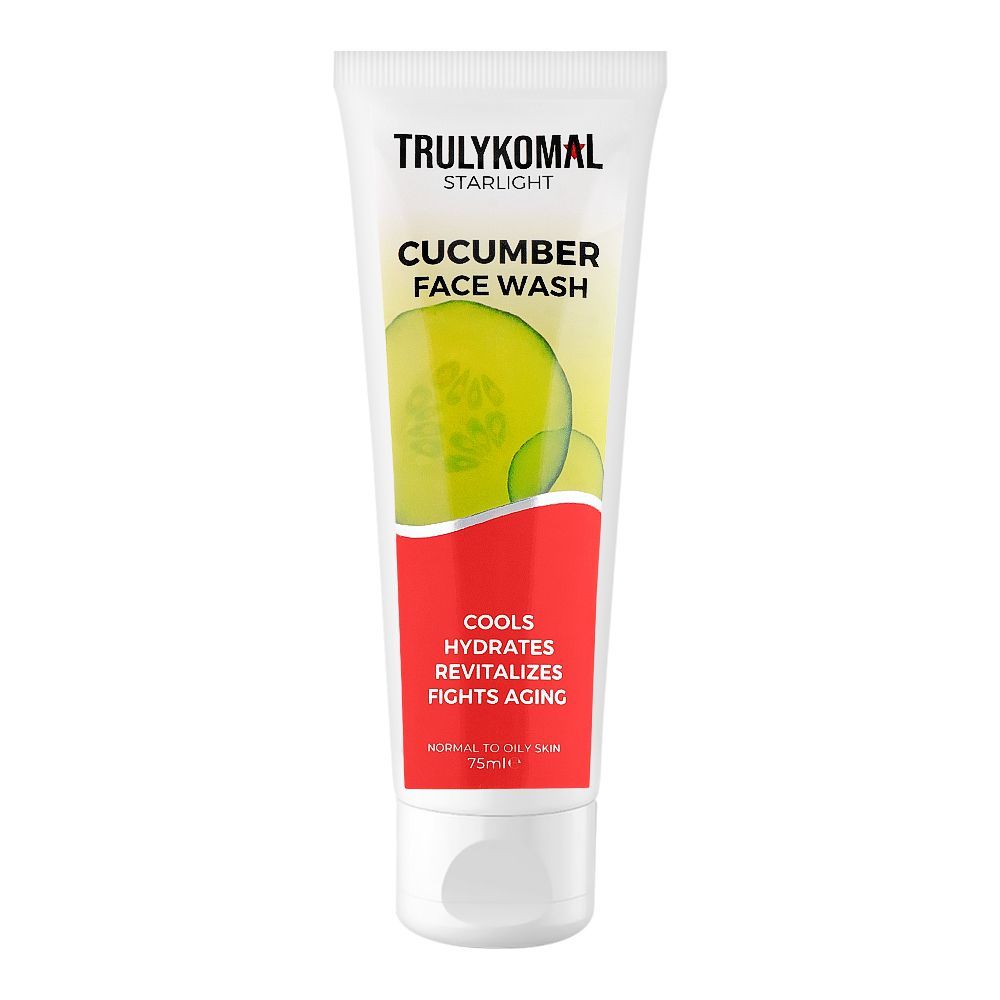 Truly Komal Starlight Cucumber Face Wash, Normal To Oily Skin, 75ml - Front View