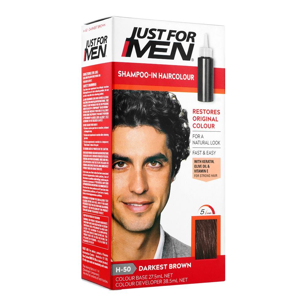 Just For Men Hair Color, Darkest Brown, H-50 - Front View