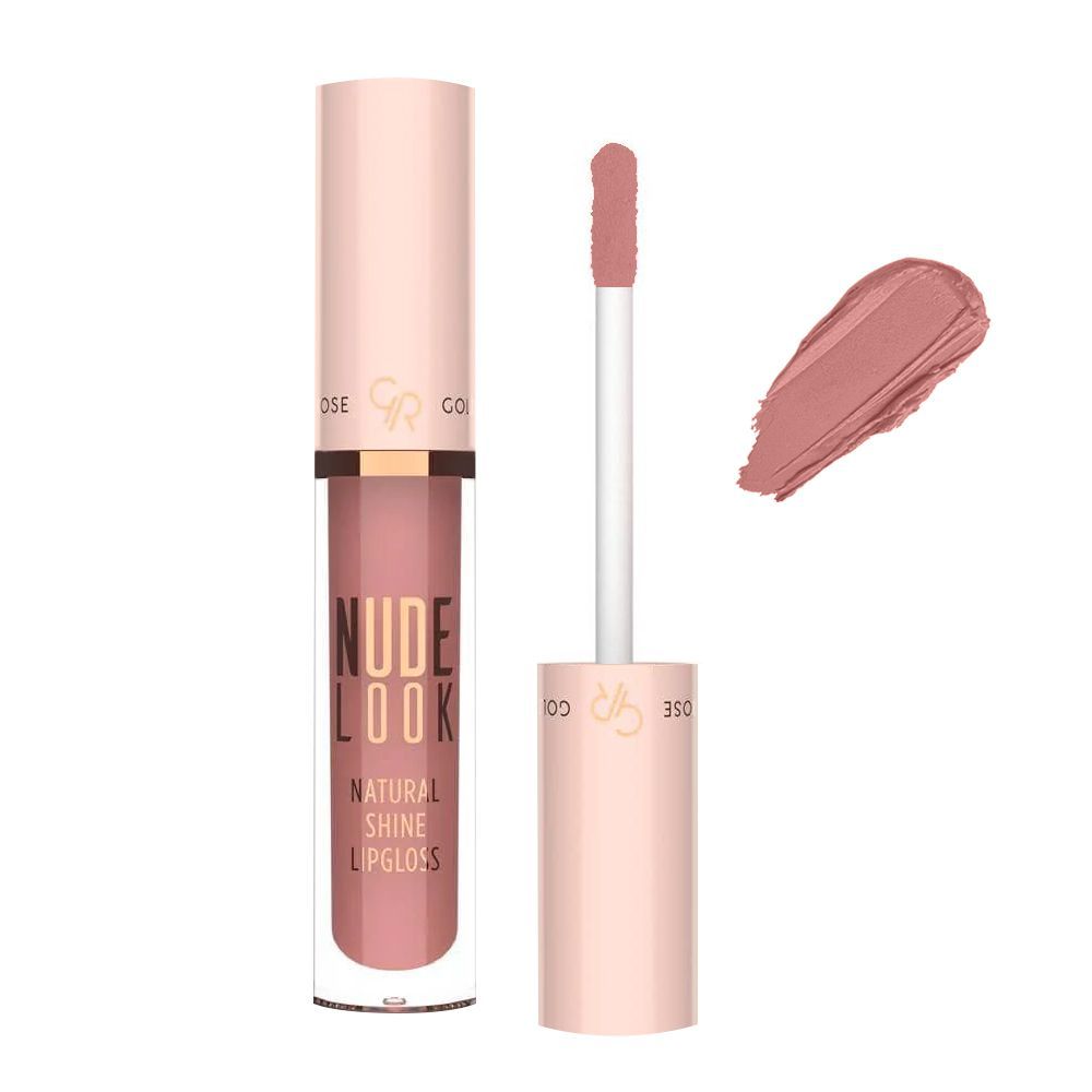 Golden Rose Nude Look Natural Shine Lip Gloss, 02, Pinky Nude - Front View