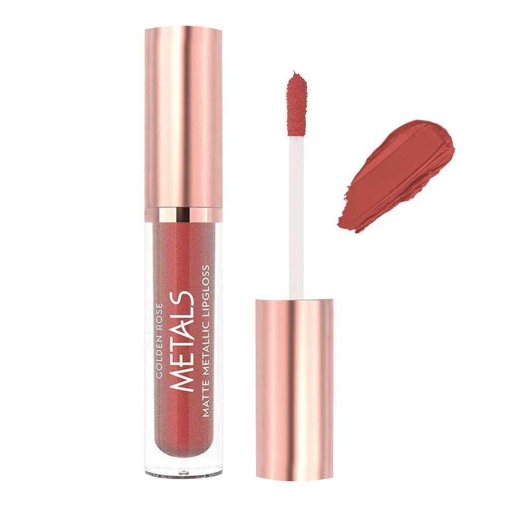 Golden Rose Metals Matte Metallic Lip Gloss, 56, Rosewood - Front View