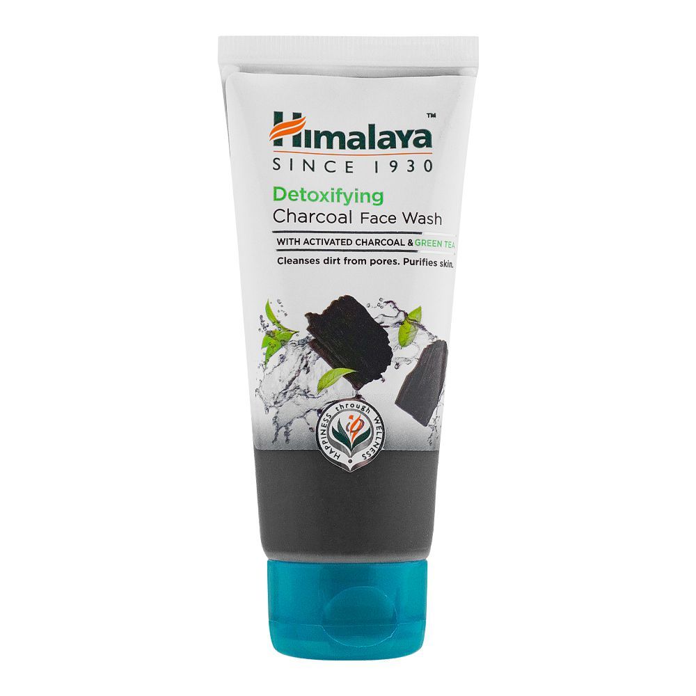 Himalaya Detoxifying Charcoal & Green Tea Face Wash, Clean Dirt From Pores & Purifies Skin, 50ml - Front View