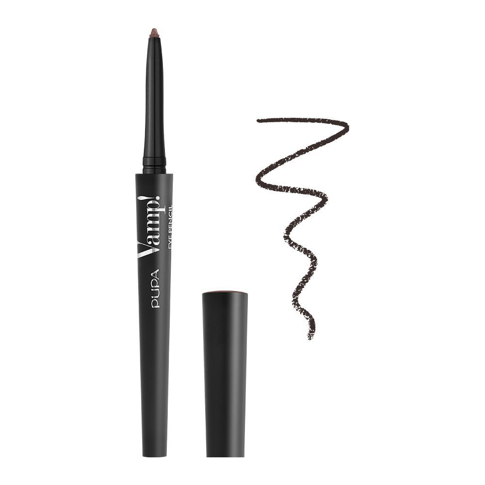 Pupa Milano Vamp! Eye Pencil 2-In-1 Eyeliner And Kajal Waterproof, 202, Outstanding Brown - Front View