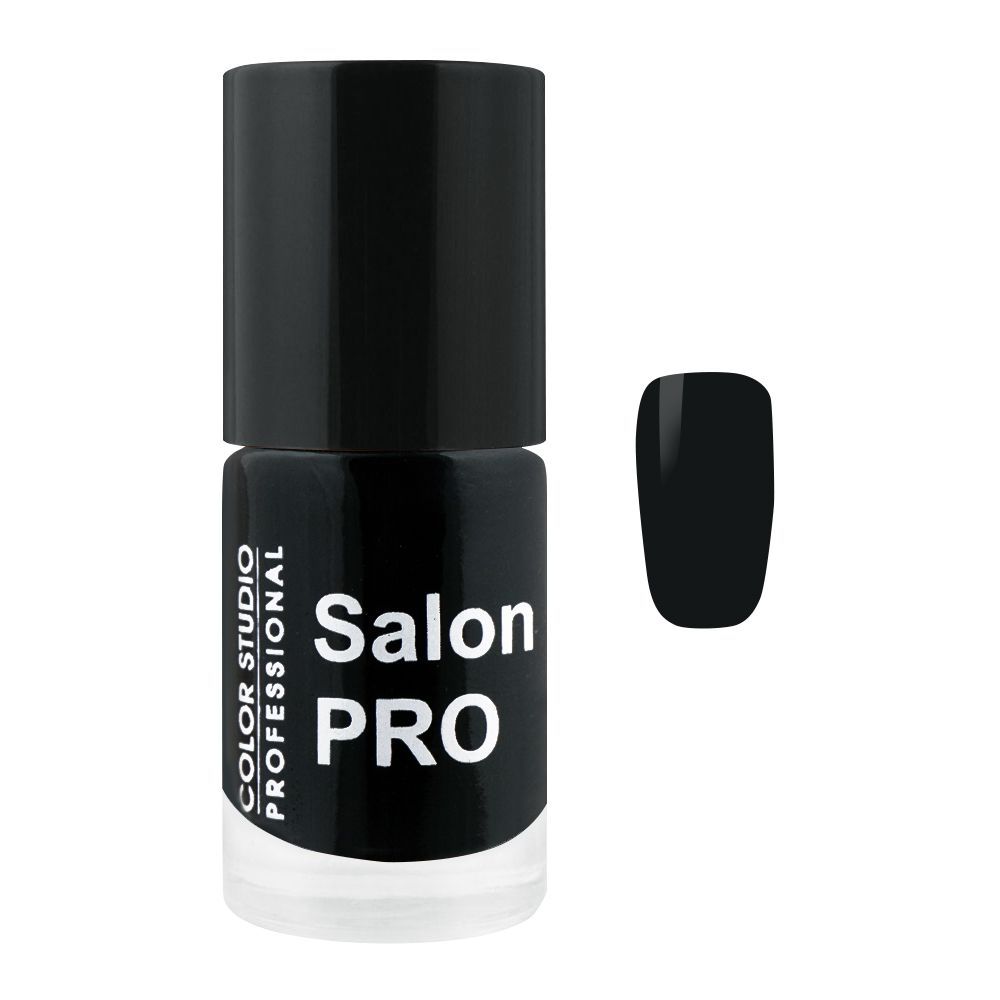 Color Studio Salon Pro Nail Polish, 6ml, Black Pearl - Front View