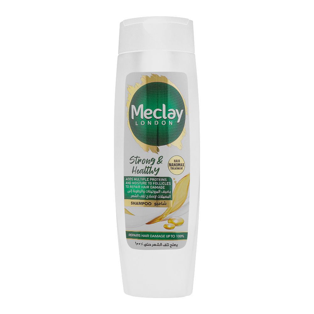 Meclay London Hair Nanomax Treatment Strong & Healthy Shampoo, Repairs Hair Damage, 360ml - Front View